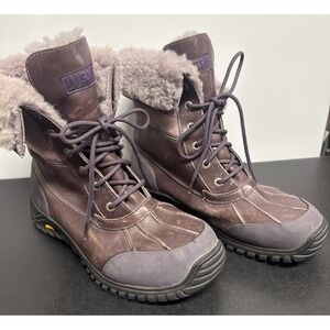 UGG Adirondack Waterproof Boots Purple Women's 12 Shearling Lining Leather